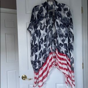 American Flag patriotic kimono NWOT